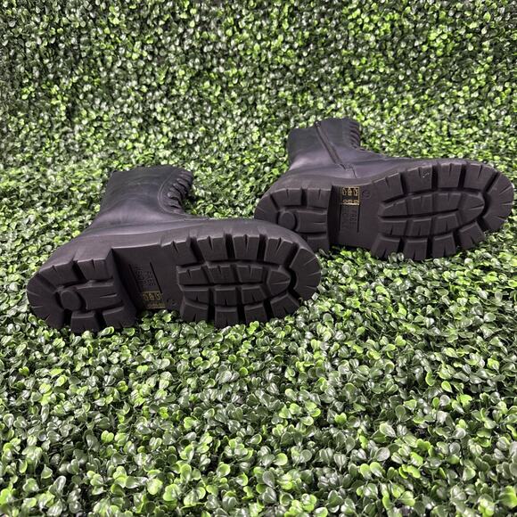 Free People combat boots Jones Lug Sole Lace Up Size 7.5 Black Leather NWB - Picture 6 of 9